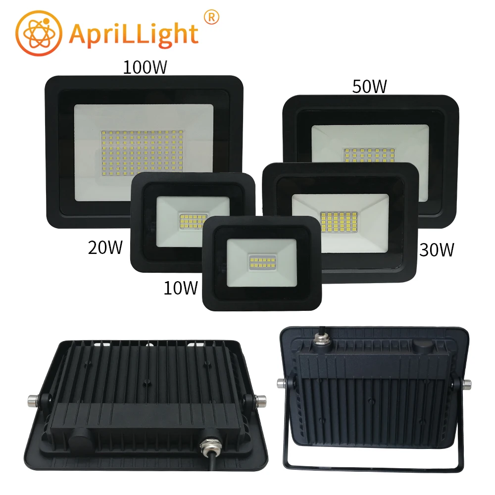 AC110V/220V LED Floodlight 100W 50W 30W 20W 10W IP68 Waterproof Outdoor Lighting Reflector Spotlight LED Street Light Wall Lamp