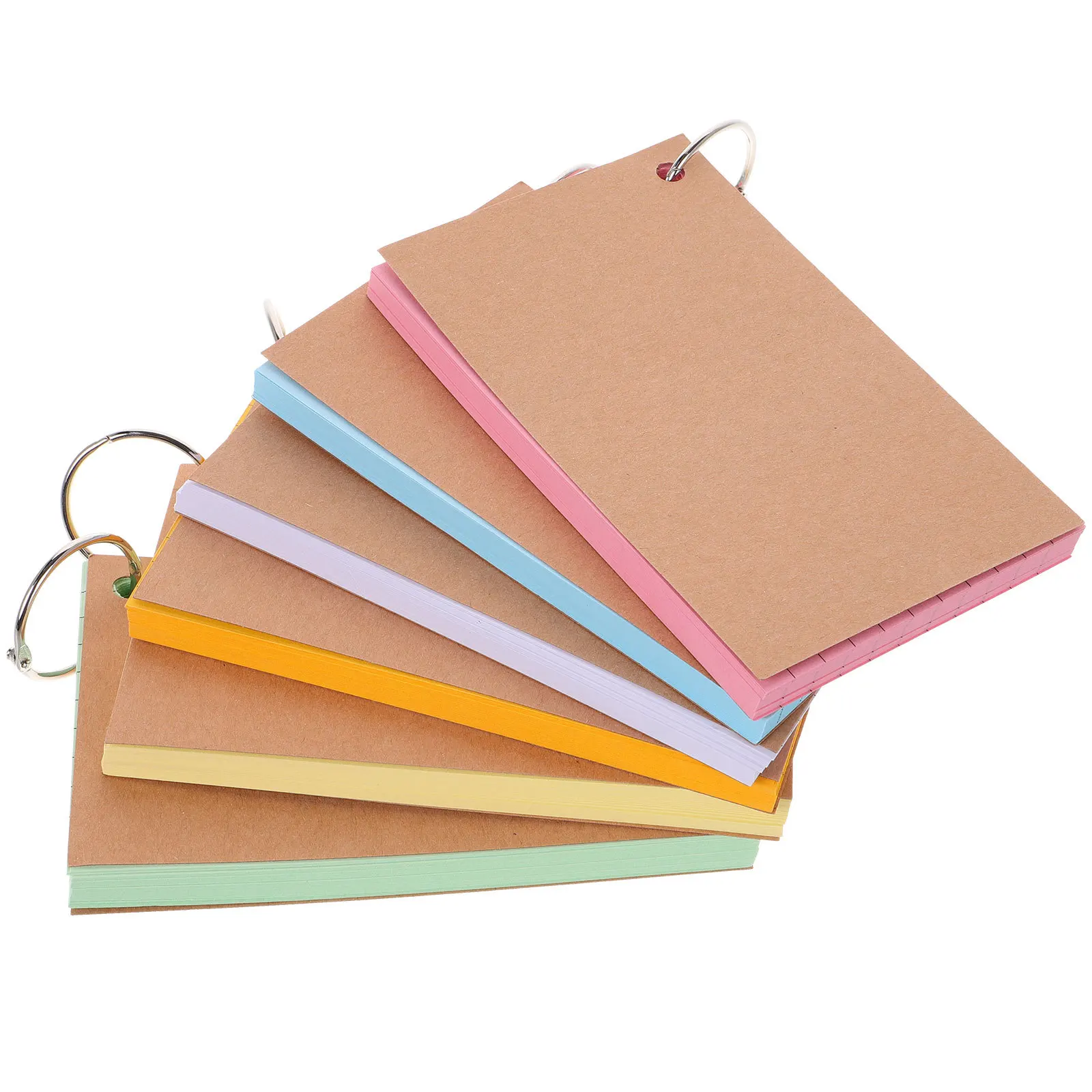 1 set 1 Set Kartu Indeks Grosir Berlubang dengan Cincin Kertas Tulis Halus Untuk Perlengkapan Sekolah Perguruan Tinggi Kartu Flash Perlengkapan Belajar Penting