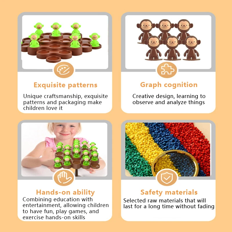 Favor de fiesta de cumpleaños para niños, regalo de Baby Shower, relleno de piñata, Mini mono, árbol de equilibrio, juguete de juego de escritorio familiar
