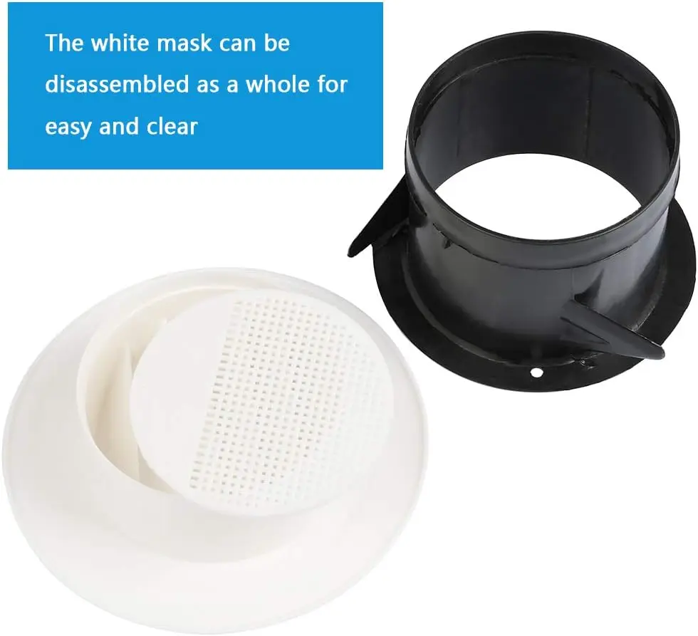 1Piece White ABS Round Air Vent Grille Louver Cover Diffuser Ventilation A/C Duct