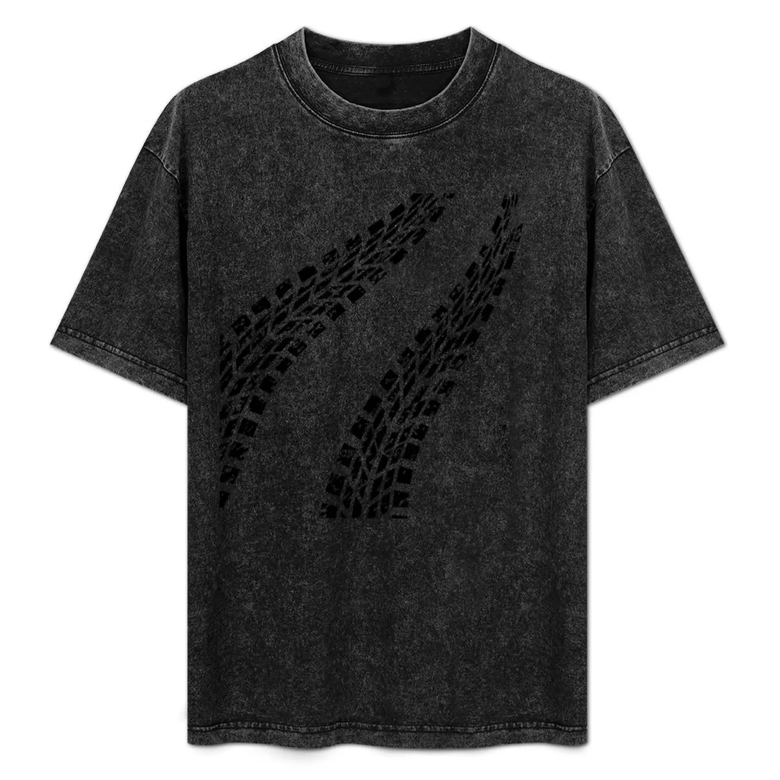 

Distressed tire tracks T-Shirt Soft Cotton Print T-Shirt