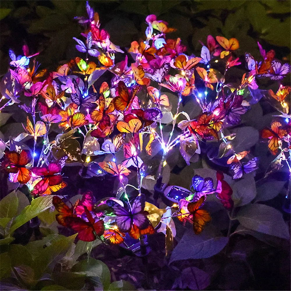 

Outdoor Solar Lamp LED Butterfly Garden Summer Camping Yard Landscape Ground Lights Wedding Christmas Home Party Holiday Decor