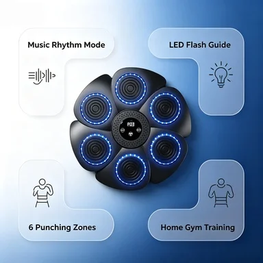 Smart LED Music Boxing Trainer Wall Hanging Boxing Target Home Fitness Reaction Training Machine view 6