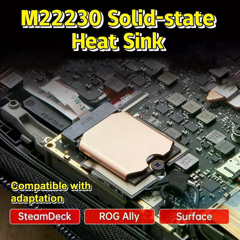 M.2 Hard Disk Copper Heatsink M.2 2230 Solid State Drives Cooling Thermal Cooler Radiator For Steam Deck Console Accessories
