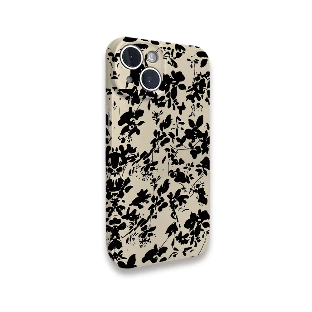 Ins Ink Flowers Case voor IPHONE 16 Pro Max 15 14 13 12 11 PRO 16 Plus XR XS MAX SE Acryl TPU Twee-in-één magnetische telefoonhoesjes
