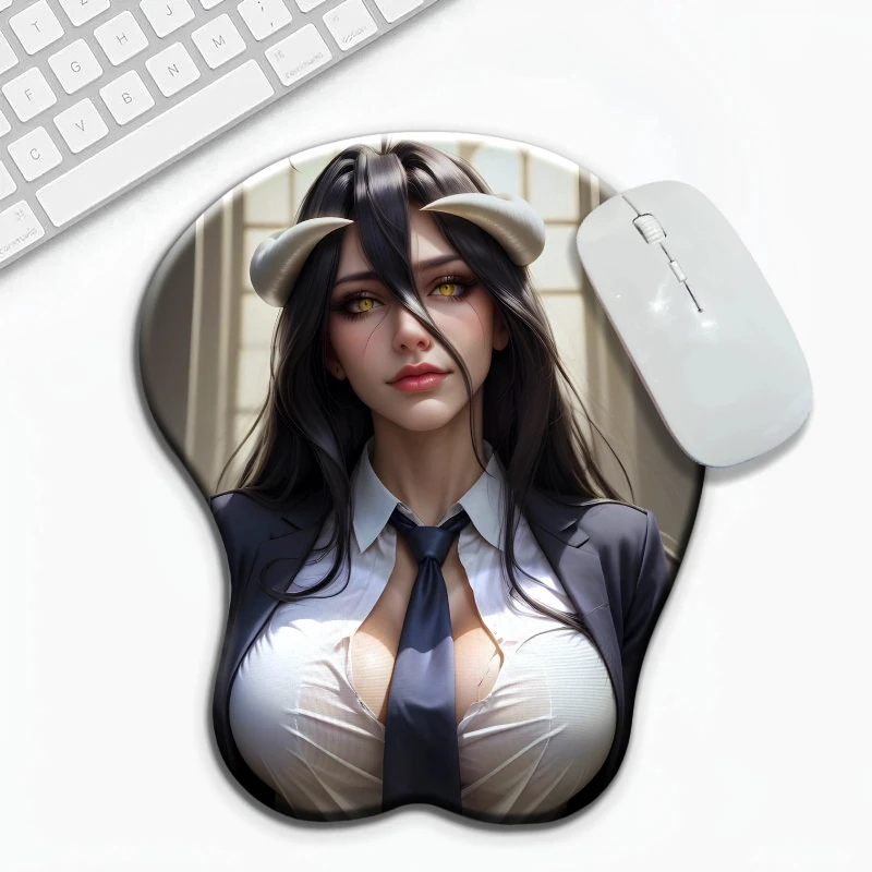 Ergonomic Albedo for Overlord Anime 3D Silicone Wrist Rest Mouse Pad Desk Pad Suitable for Gaming Use