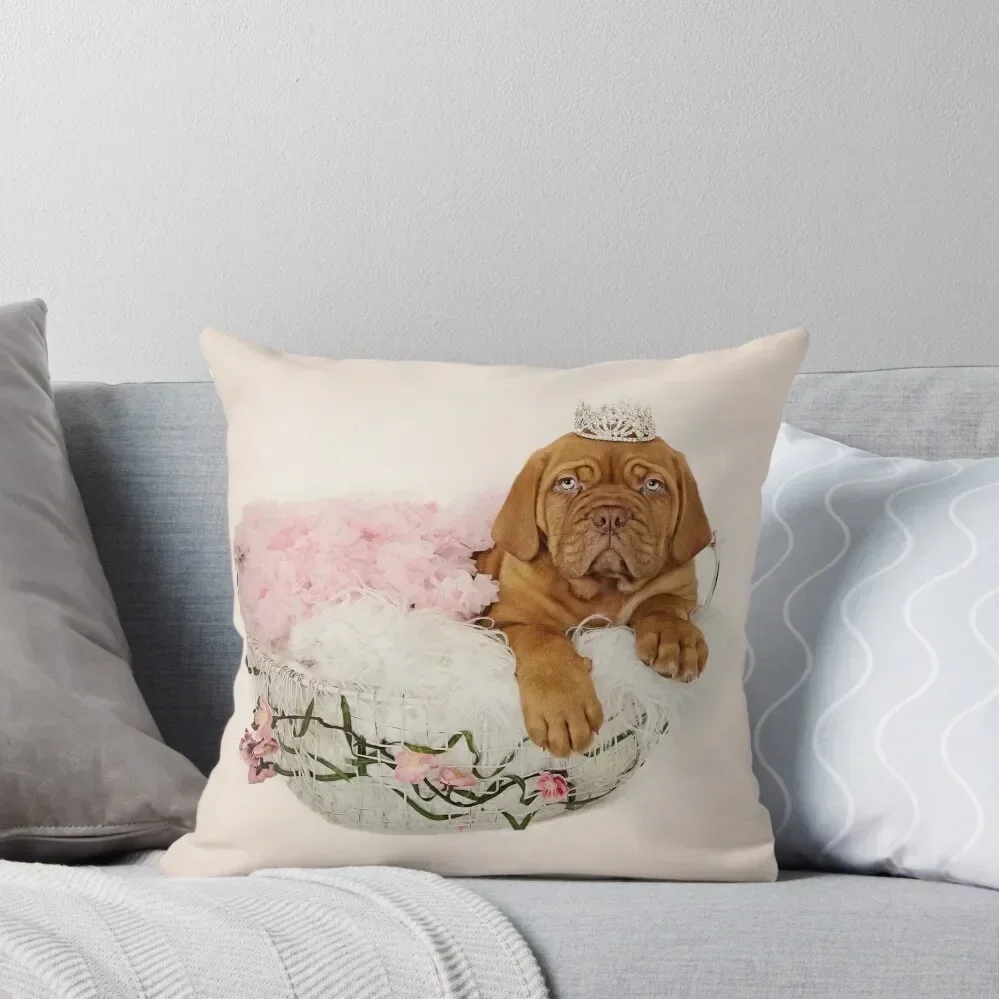 

Dogue De Bordeaux Princess Puppy Throw Pillow luxury home accessories Decorative Sofa Cushions christmas pillowcases pillow