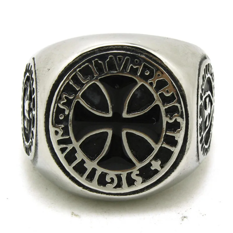 Mens Boy Punk Style Cool New Cross Ring 316L Stainless Steel Ring