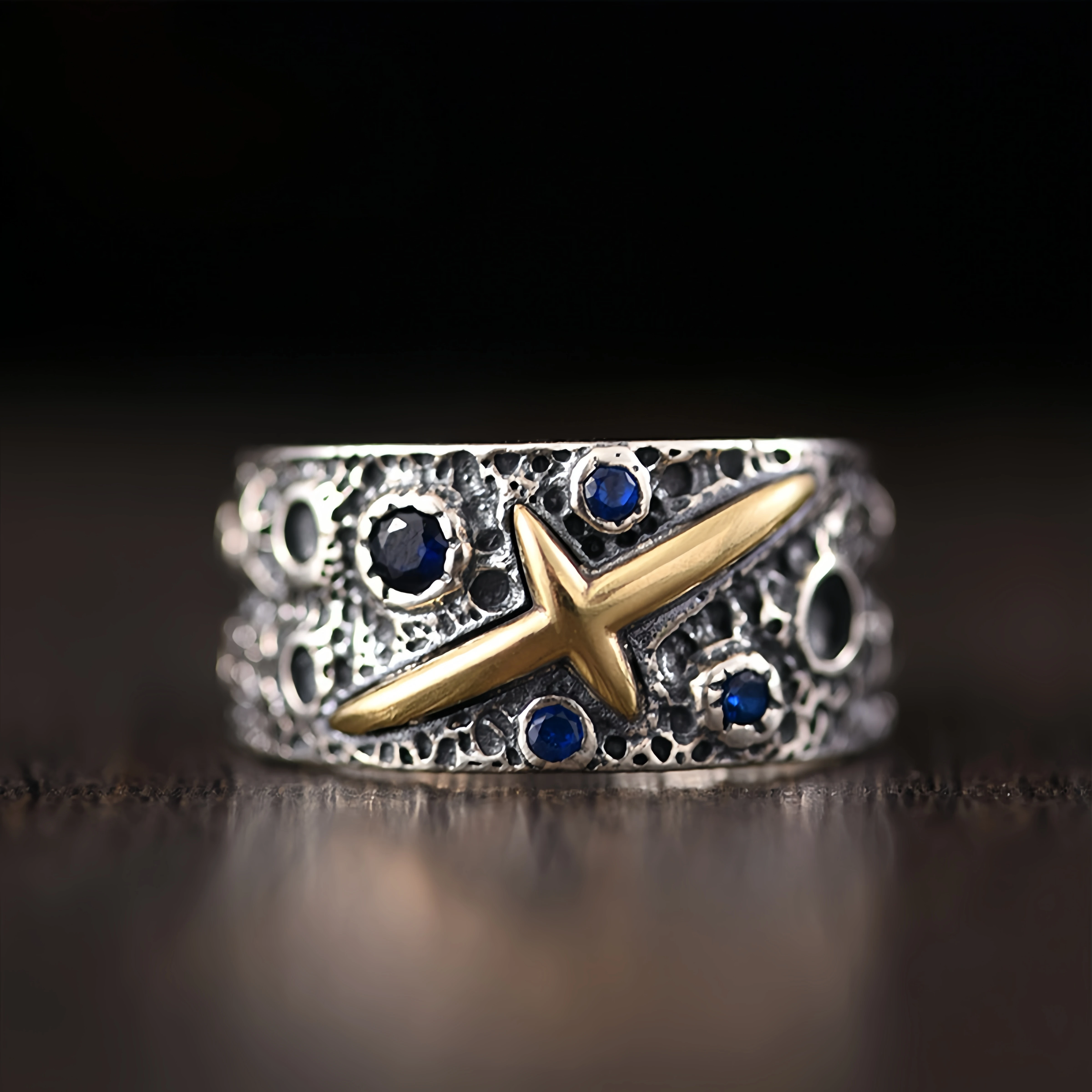 Anillo abierto ajustable Retro Comet Meteor Crater para hombres, joyería de cobre bouda gótica Punk, accesorios Vintage Unisex, regalo de moda