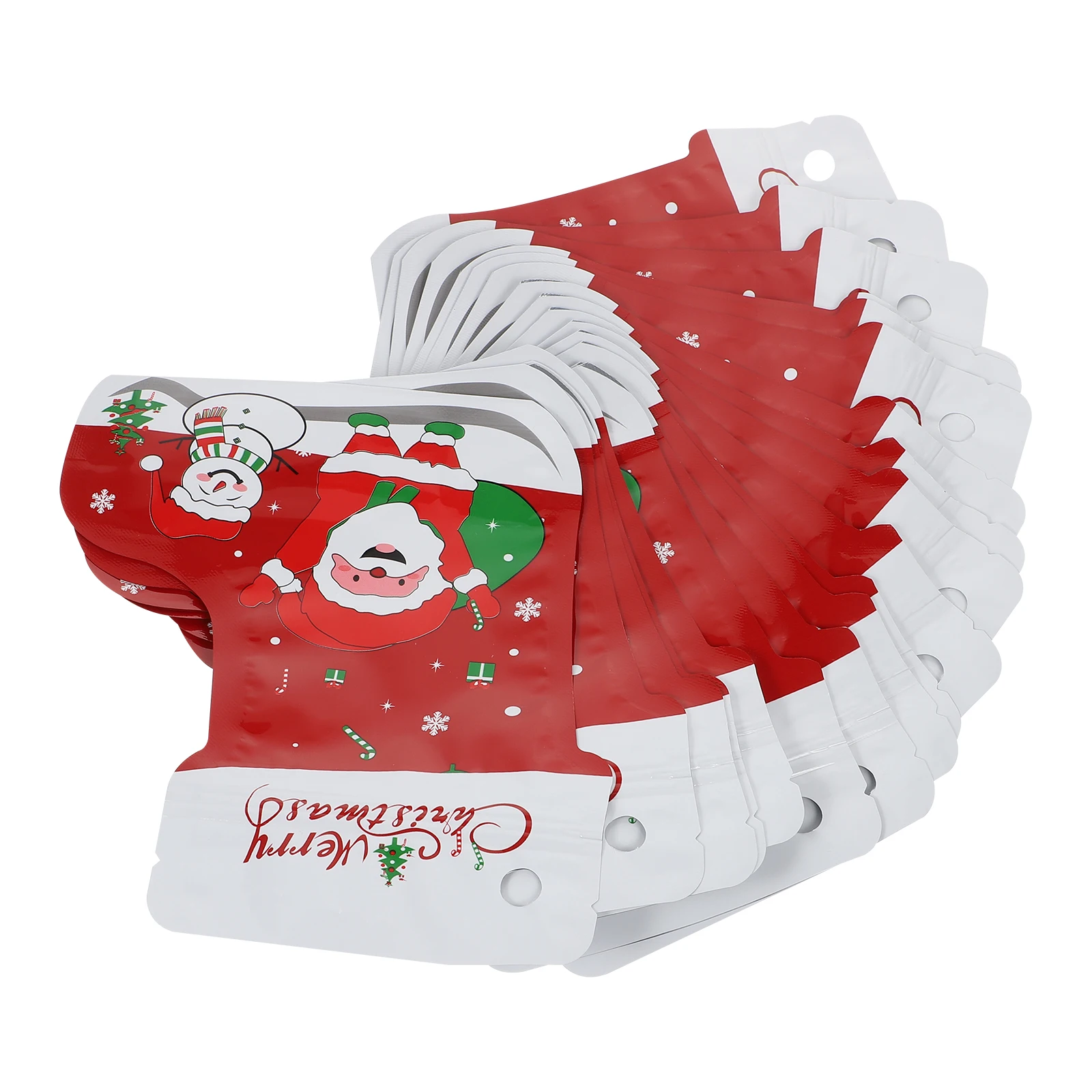 

20 Pcs Christmas Sock C y Bag 10x15 5cm Red Small Self sealing Food Storage Kitchen Cake Shop Wrapping Pouch Reusable