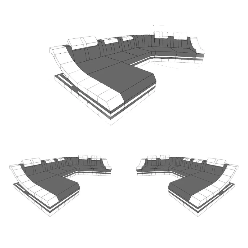 Minimalist first-layer cowhide modern living room sofa combination light luxury