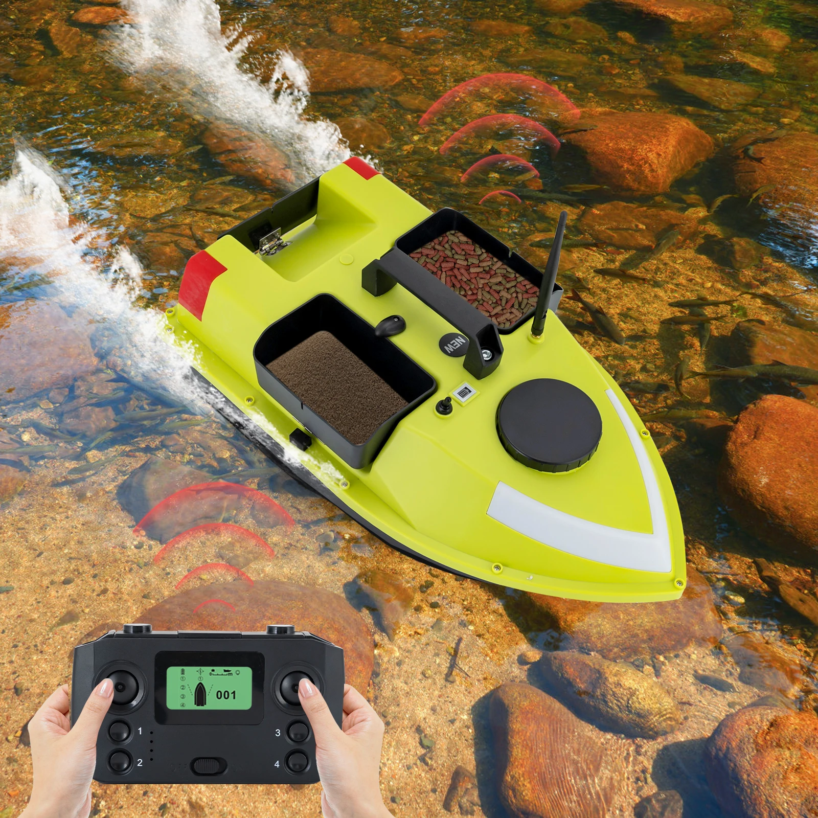 قابلة للشحن GPS قارب طعم صيد ث/2 بطاريات 99 نقطة تحديد المواقع 2 كجم تحميل قارب الطعم RC قارب صيد #3