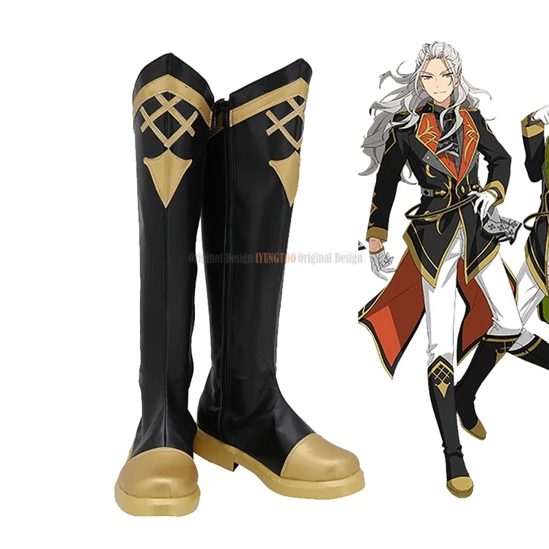

Ensemble Stars ran Nagisa Tomoe hihori cosplay boots black leather shoes custom made any size