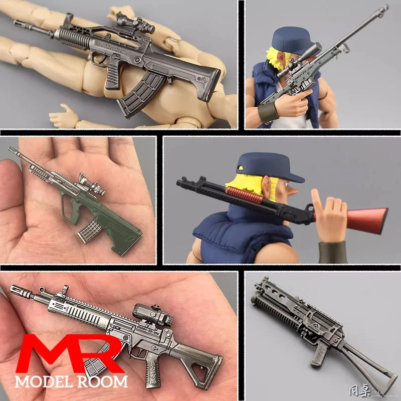 Modelo de Pistola a Escala 1/12, Accesorios de Escena para Figuras de Acción de 6 Pulgadas, Compatible con MK47, M16A1, VAL, SVD, MK14, AUG, PP19, AWM, STG44, G36C