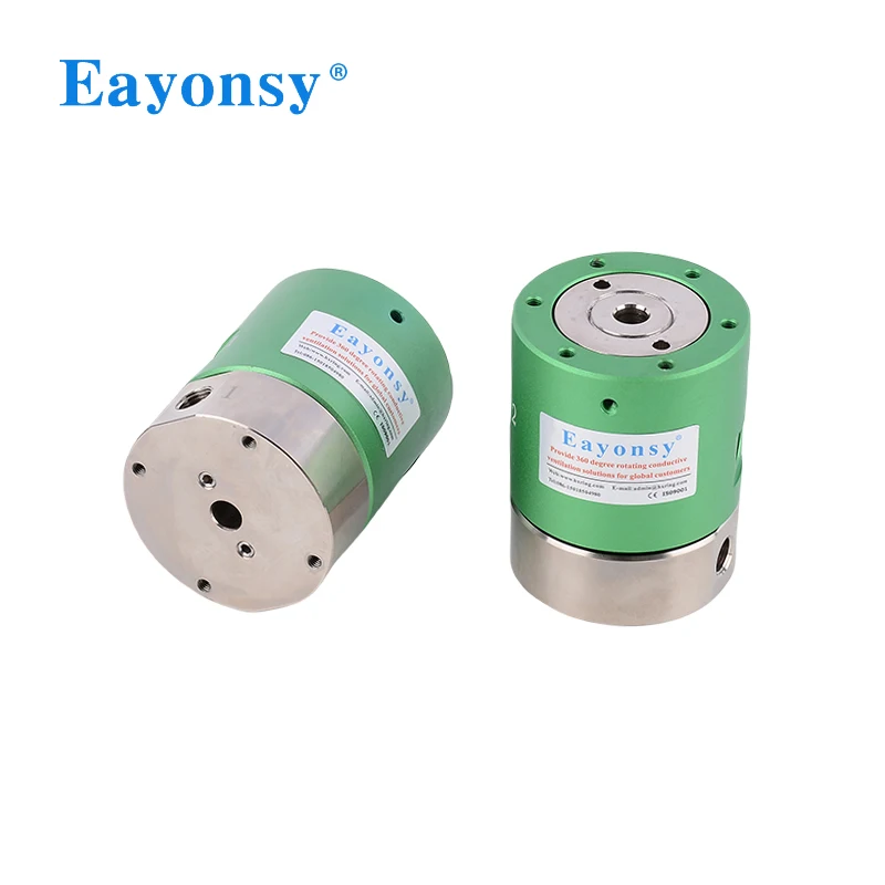 2 Passages Gas/Air Rotary Union Input Output Port G1/8 Hollow Hole 8MM Pipe 6-8 Continuous Rotating Aluminum Alloy Low Torque