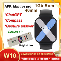 Microwear W10 ChatGPT Smart Watch X Series 10 1GB ROM New Gesture Bluetooth Call NFC Compass GPS Tracker Men Smartwatch