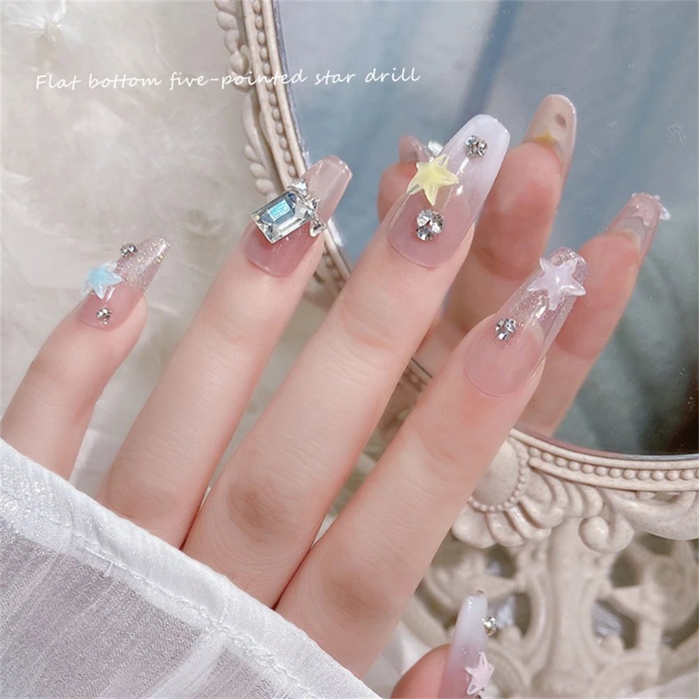 Nail Art 3D N64.Cute Nail Decoration Supplies, Moon Star Jewelry, Nail Tools, Beauty Manucure, 50Pcs Bag