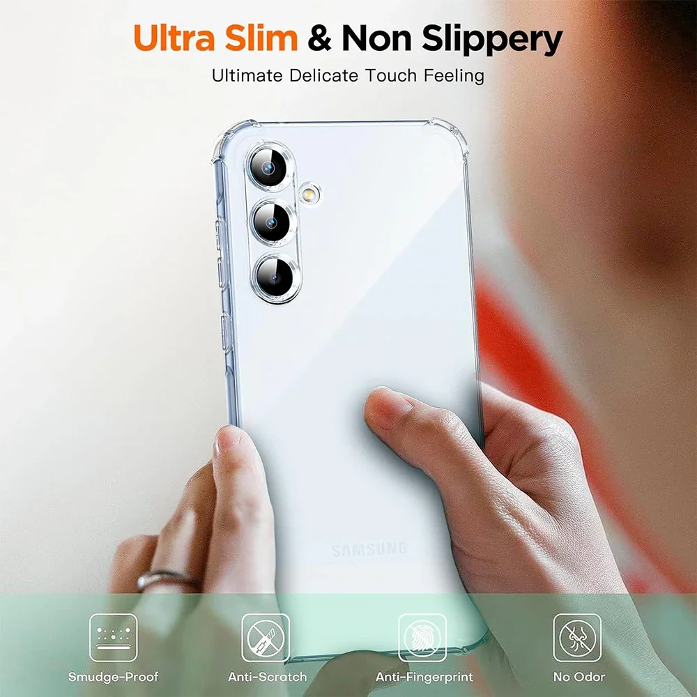 Capa transparente de silicone transparente para samsung galaxy s24 s23 s22 ultra s21 fe nota 20 plus s20 à prova de choque macio pára-choques capa traseira