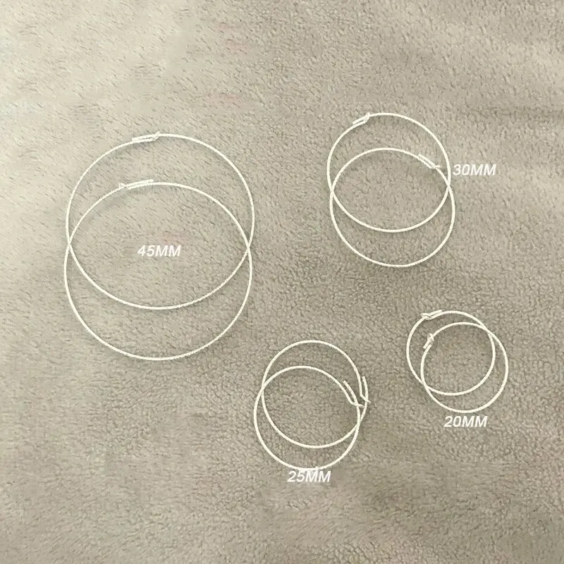 925 Sterling Silver Sparkle Wire Beading Hoop Loop Ear Components, Made  Wholesale Jewelry Findings