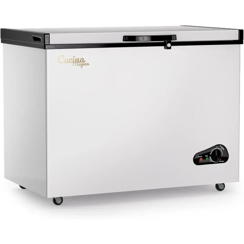 Bodacious 10 Cu Ft Deep Freezer - Large Chest Freezer with Removable Basket and Adjustable Thermostat - Freestanding