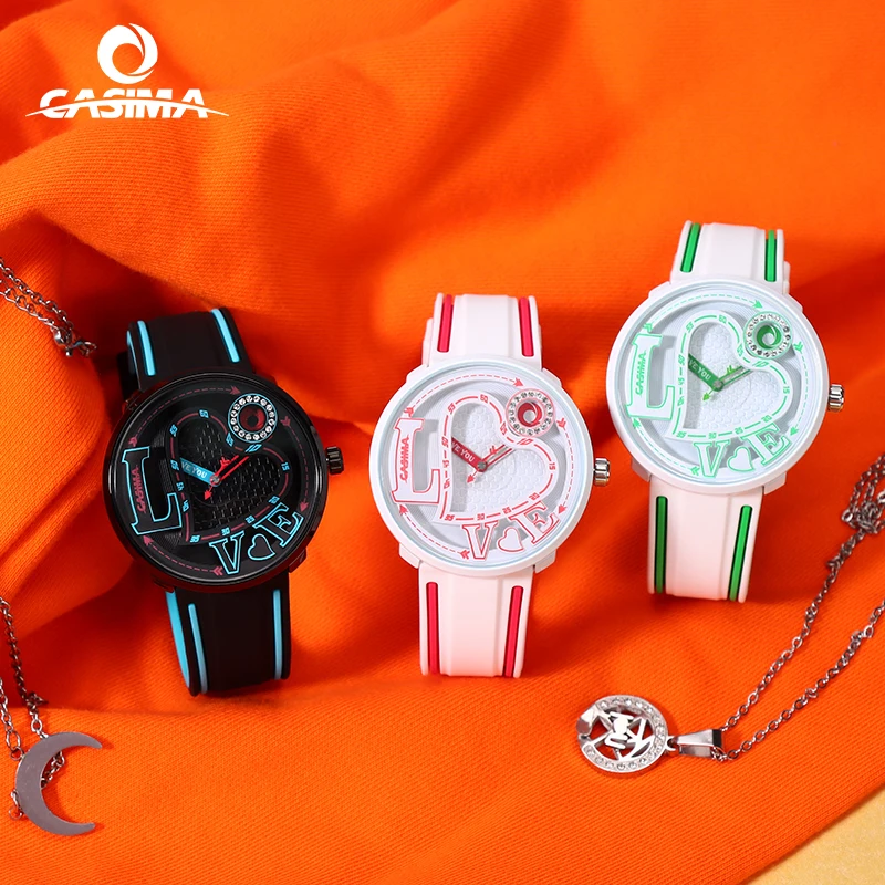 CASIMA Couple Watches Sports Watch, Quartz Movement, Students Watch Jelly Watch Waterproof, Model CS2162-1045