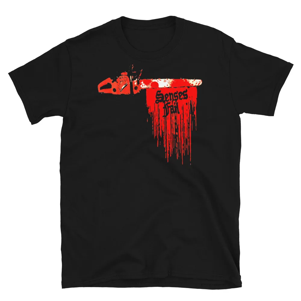 

SENSES FAIL Bloody Chainsaw Logo Spellout Hardcore Band T-Shirt