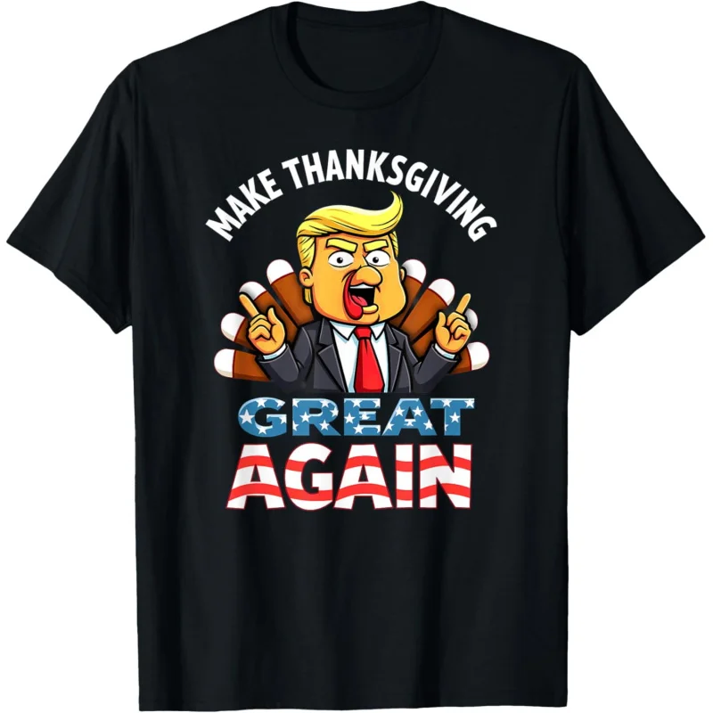 

Patriotic US Flag Trump Turkey Make Thanksgiving Great Again T-Shirt