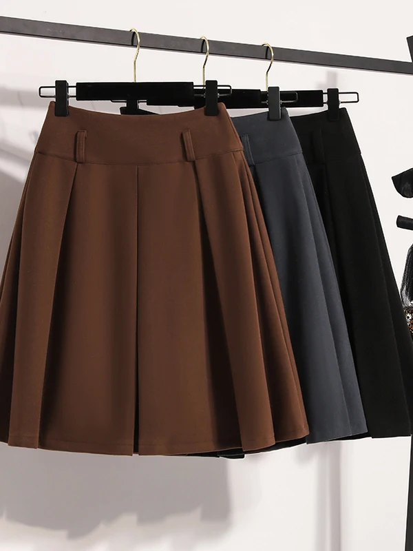 

Ретро-юбка из шерстяной ткани в клетку, осенне-зимняя, больших размеров, плиссированная, струящаяся, в стиле школьной формы, женская модная одежда для прогулок