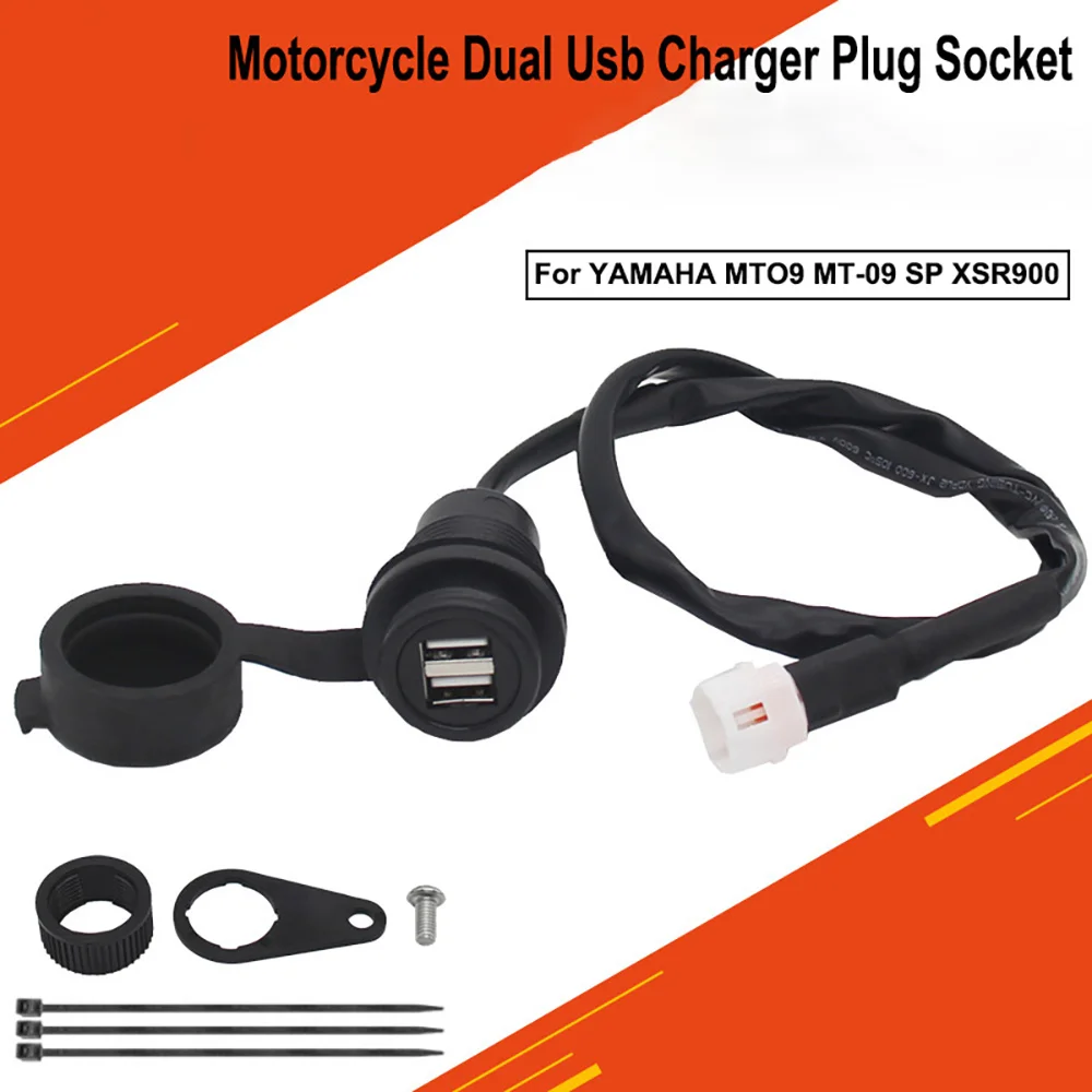 

For YAMAHA MT09 2017 - 2021 MT-09 SP XSR900 Tracer 900 MT07 XSR700 Motorcycle Accessories Dual USB Charger Plug Socket Adapter