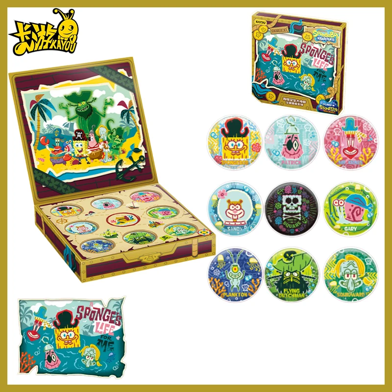 

New SpongeBob SquarePants Big Movie Treasure Series Tin Badge Kayou Anime Pin Brooch Hanging Ornament Kids Collection Gift Toy
