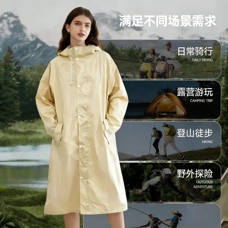 

Прочный длинный дождевик-пончо на все тело, 100% водонепроницаемый, с молнией, идеально подходит для пеших походов, альпинизма, велоспорта и активного отдыха на природе