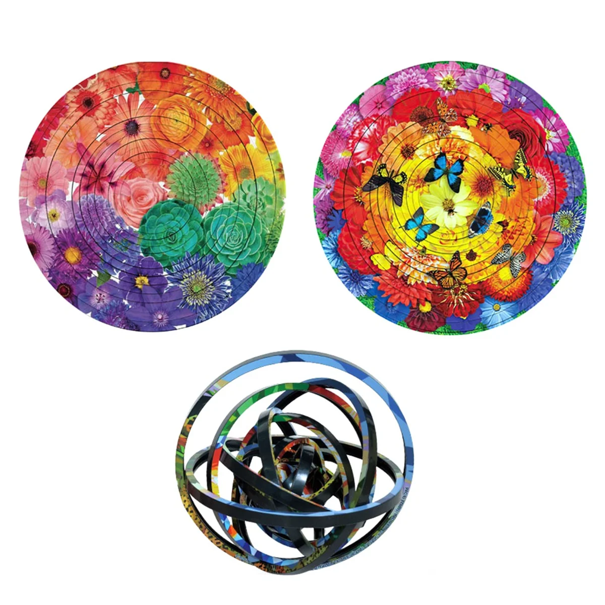 360 Degree Dimensional Rotation Double-Sided Circular Puzzle Toy Rotating Puzzle for Children's Christmas Gifts