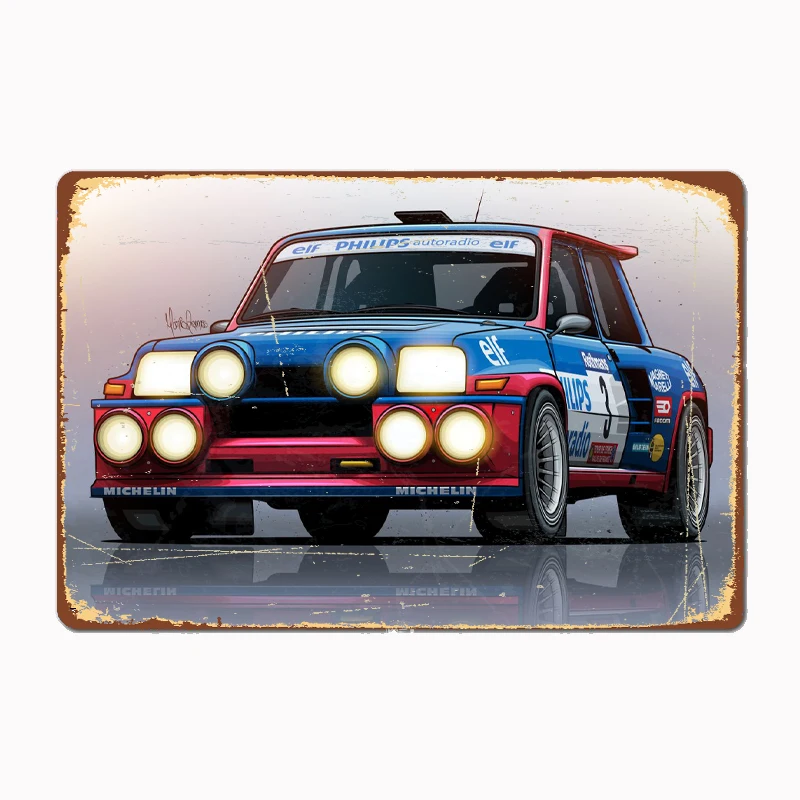 

Group B Rally Cars 5 Maxi Turbo Gr B Posters Metal Plaque Poster Home Decorations Classic Tin Sign Room Decor Wall art