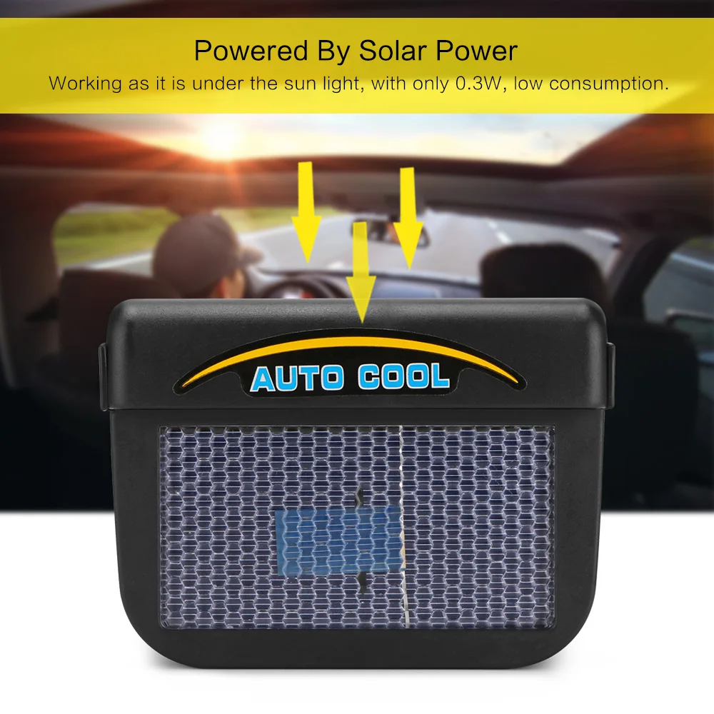 Onever Solar Sun Power Mini Air Conditioner For Car Car Window Auto Air Vent Cool Fan Portable Car Air Conditioner Ventilation