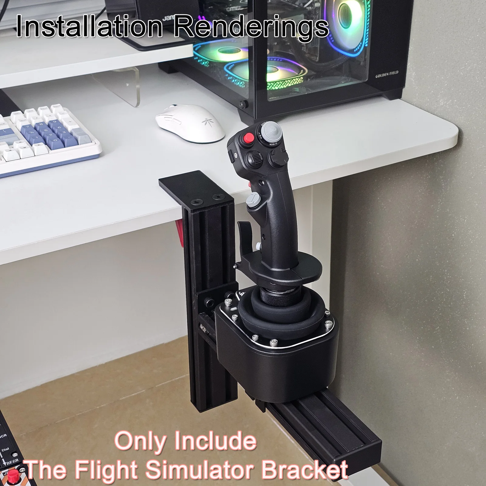 Flugsimulator Joystick THROTTLE STICK Desktop-Montagehalterung für Logitech X56 X55 X52 Thrustmaster T16000M TCA VKB WINWING – Detail 30