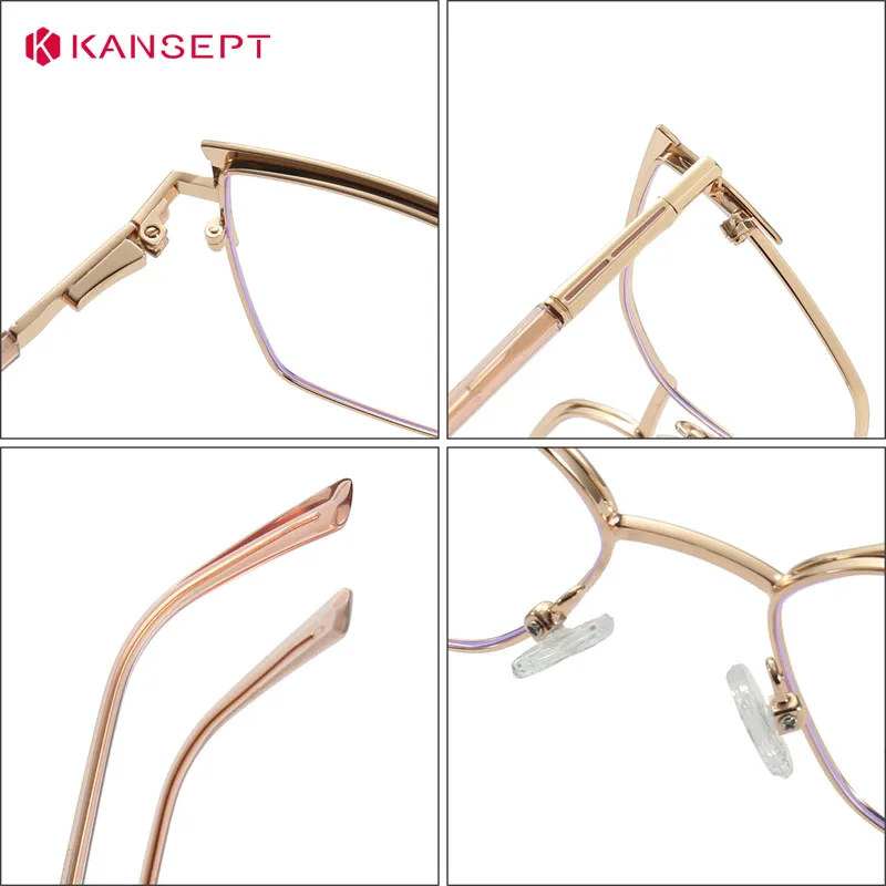 Kansept óculos de grau feminino lentes ópticas com receita óculos de sol masculino transparente para leitura de vidro