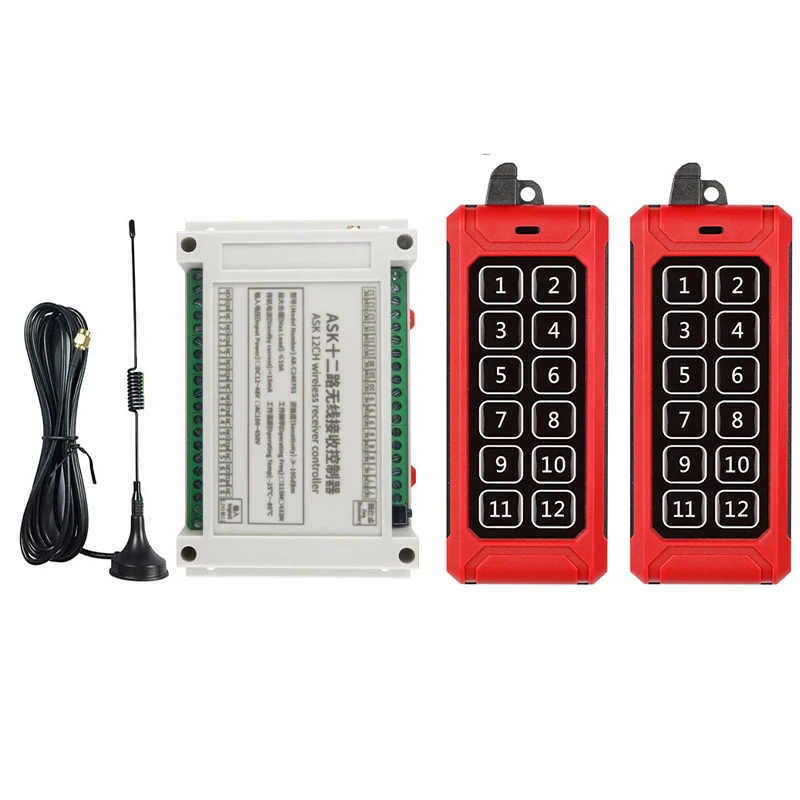 

433MHZ 1000m Industrial AC 110V 220V 380V 12CH RF Wireless Remote Control lighting switch Industrial/farm Smart Home power