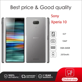 소니 엑스페리아 10 4G I3113 I3123 정품 언락 옥타코어 스마트폰, 6.0 인치 64GB 3GB 스냅드래곤 휴대폰, 13MP 지문