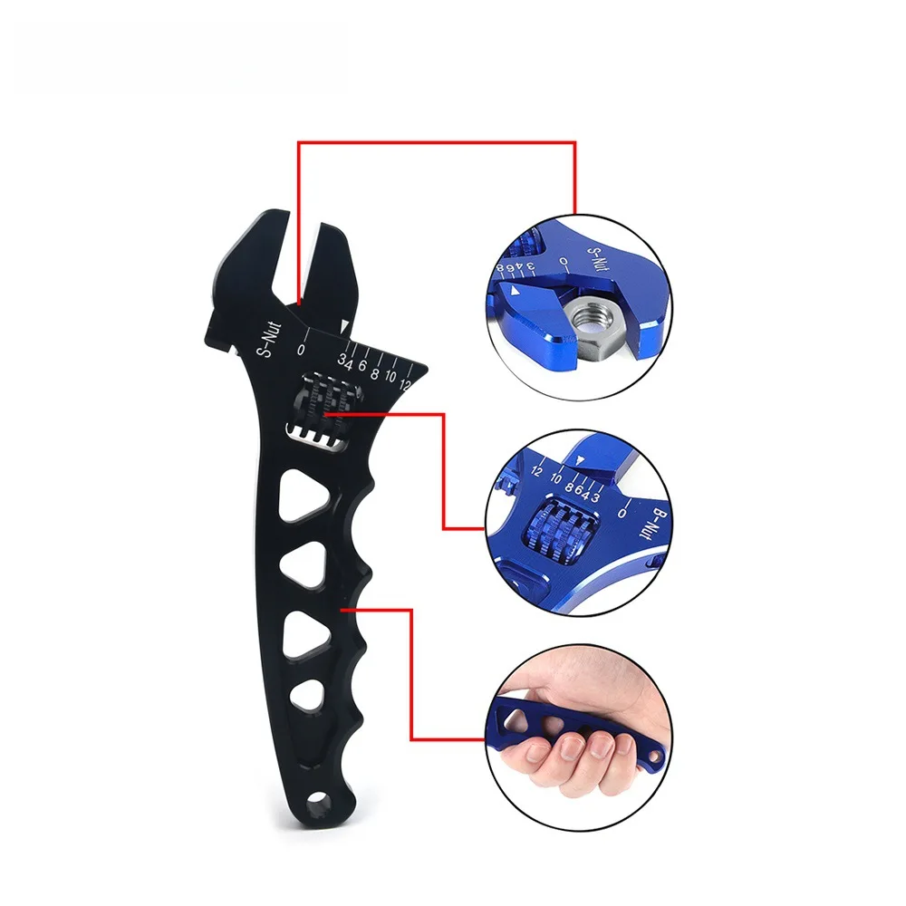 Adjustable AN 3 4 6 8 10 12 Aluminum WRENCH HOSE Fitting Tool Aluminum Spanner AN3-AN12