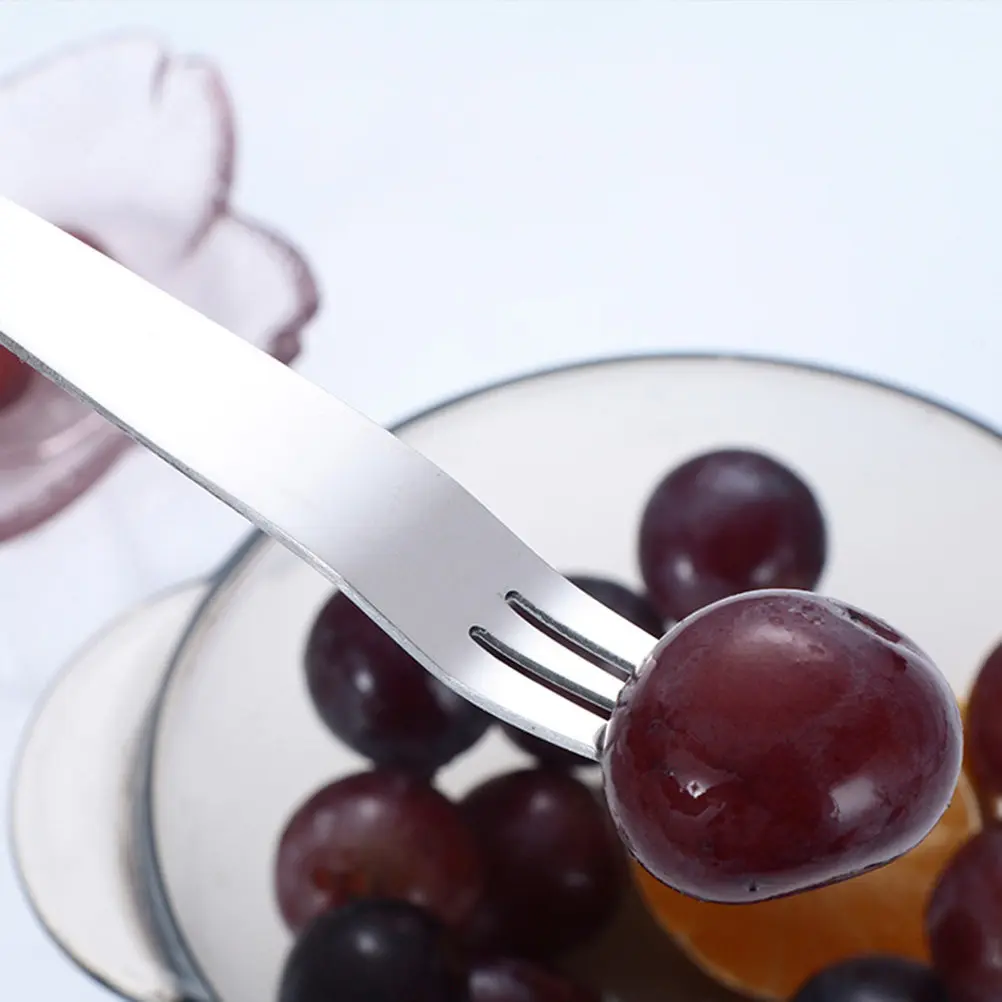 6Pcs High Quality Fruit Forks Contemporary Design Smooth Dessert Cake Tasting Forks Tableware Everyday Use