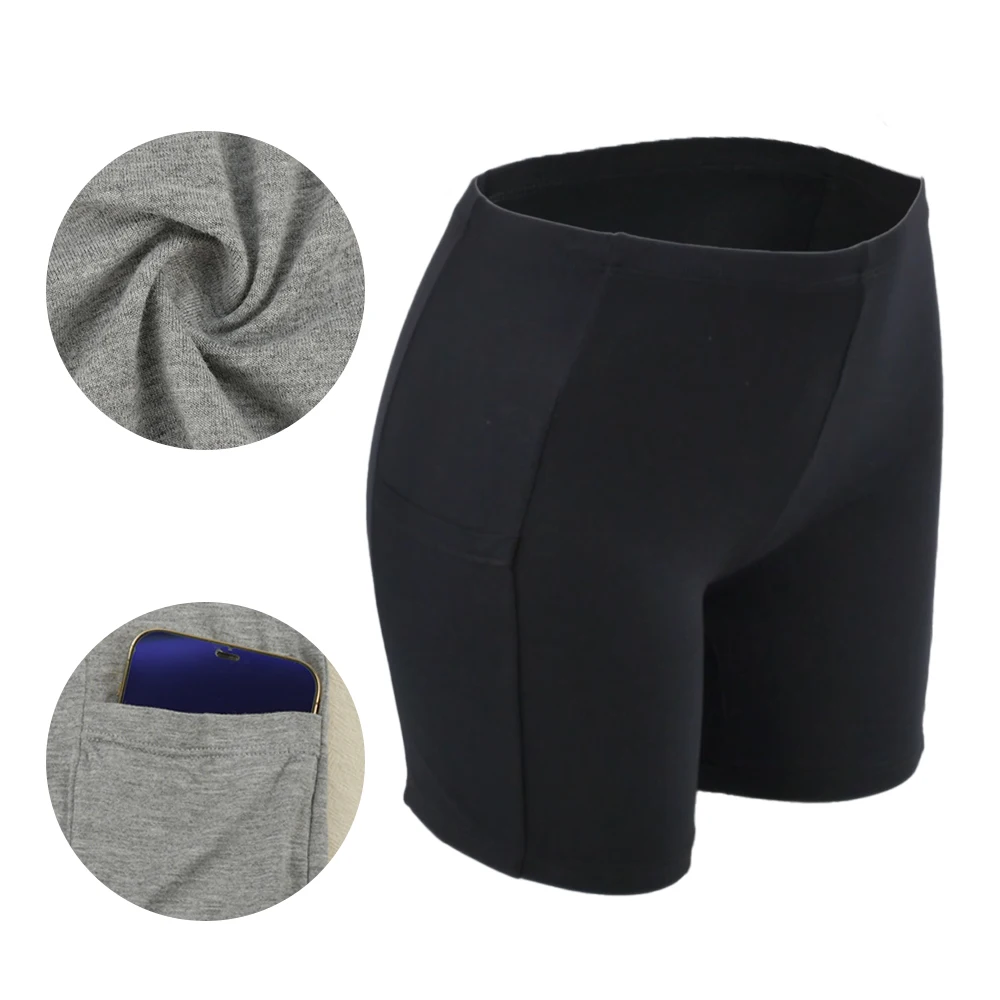 

2pcs Women's Plus Size Modal Safety Shorts Pants Tummy Control Stretchy Soft Leggings Anti-Slip No Trace Underwear with Pocket