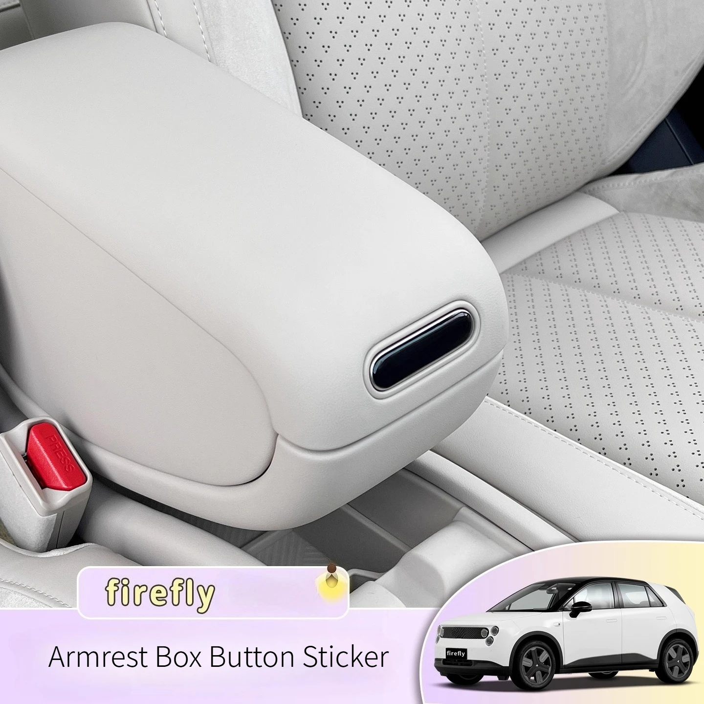For Nio Firefly Car Armrest Box Button Sticker Handrail Button Cover  modification patch Interior modification products creative