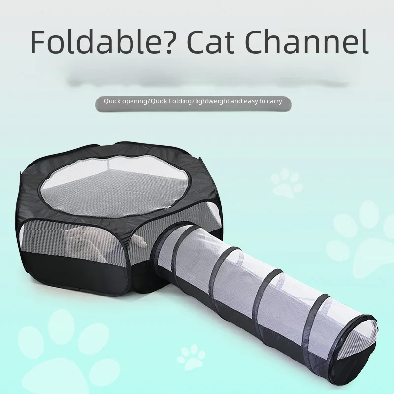 New cross-border cat tunnel rabbit cage two-piece cat nest toy foldable cat roll cage pet supplies Catlove store Plush Cat donut