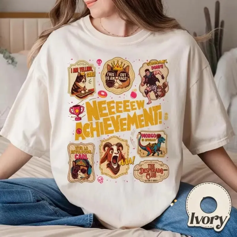 Reader Graphic Tee Dungeon Crawler Carl Stamps Y2k Casual Shirt New Achievement T Shirt LitRPG Book Lover Gift Fantasy Unisex