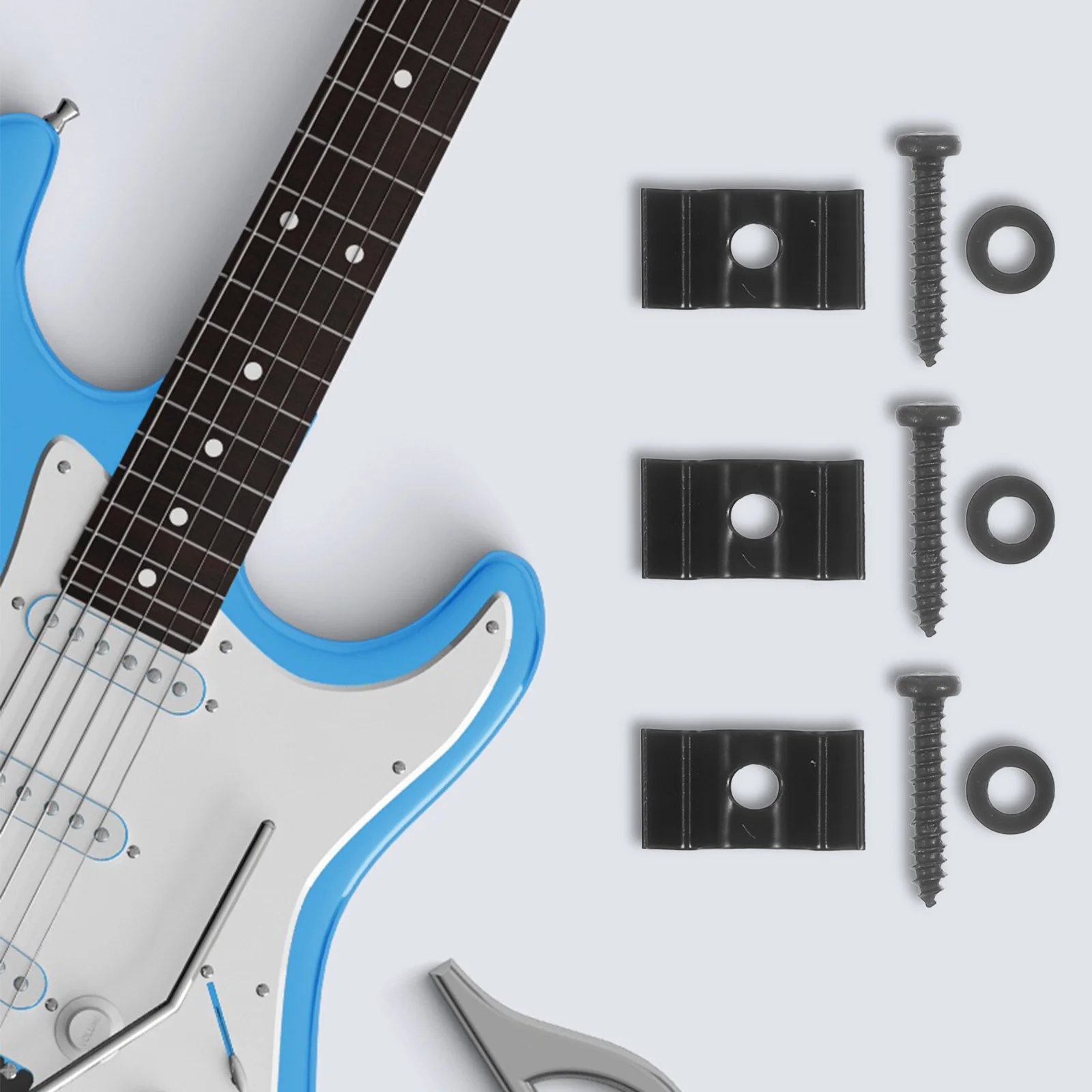 

1 set Electric Guitar String Stabilizer Retainer Metal Clip Press String Buckle Stable Tuning Device for Guitar Players