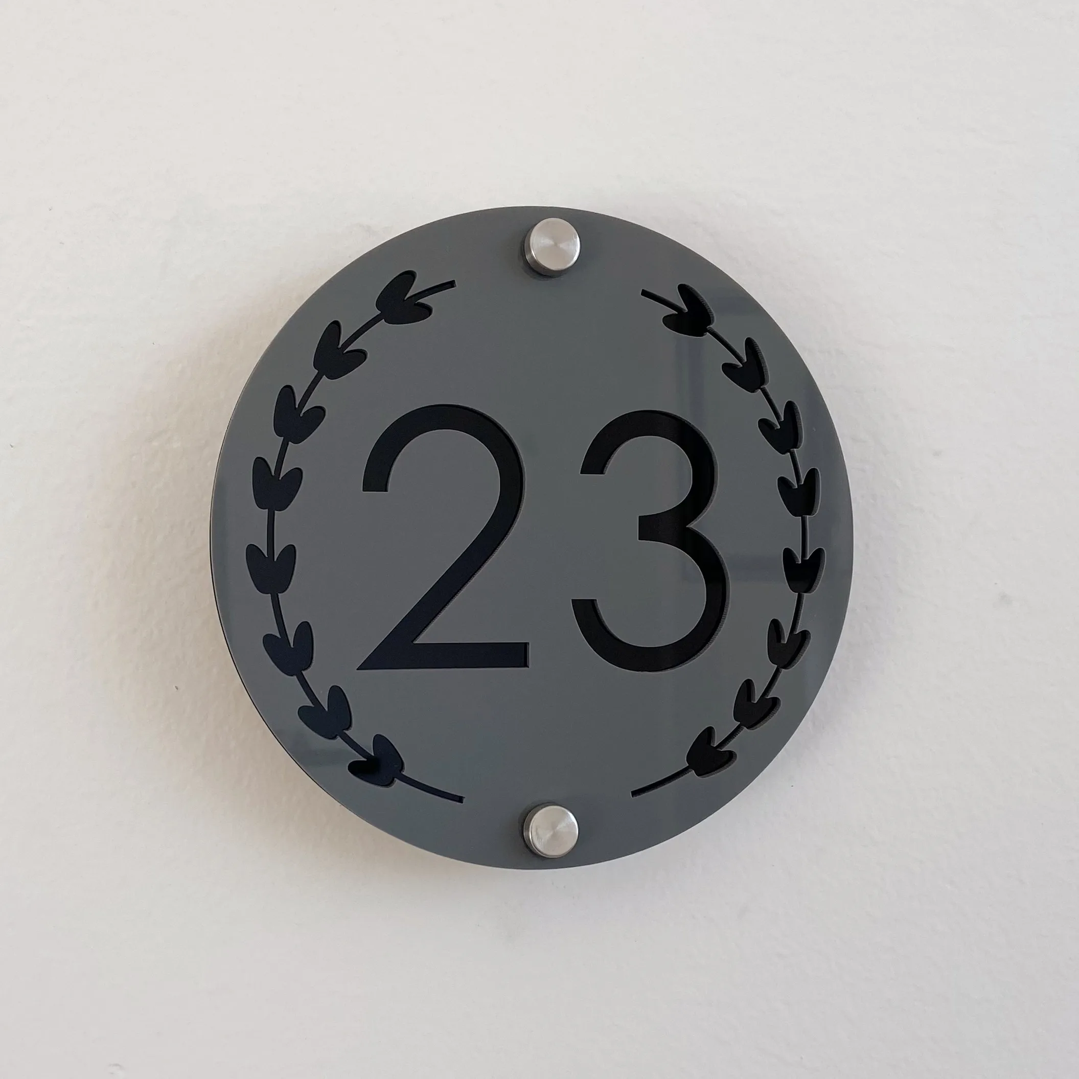 Personalized 3D Double Layer Acrylic Outdoor House Number Plate Customizable Address Sign for Home Wall Room Flower Plaque Name