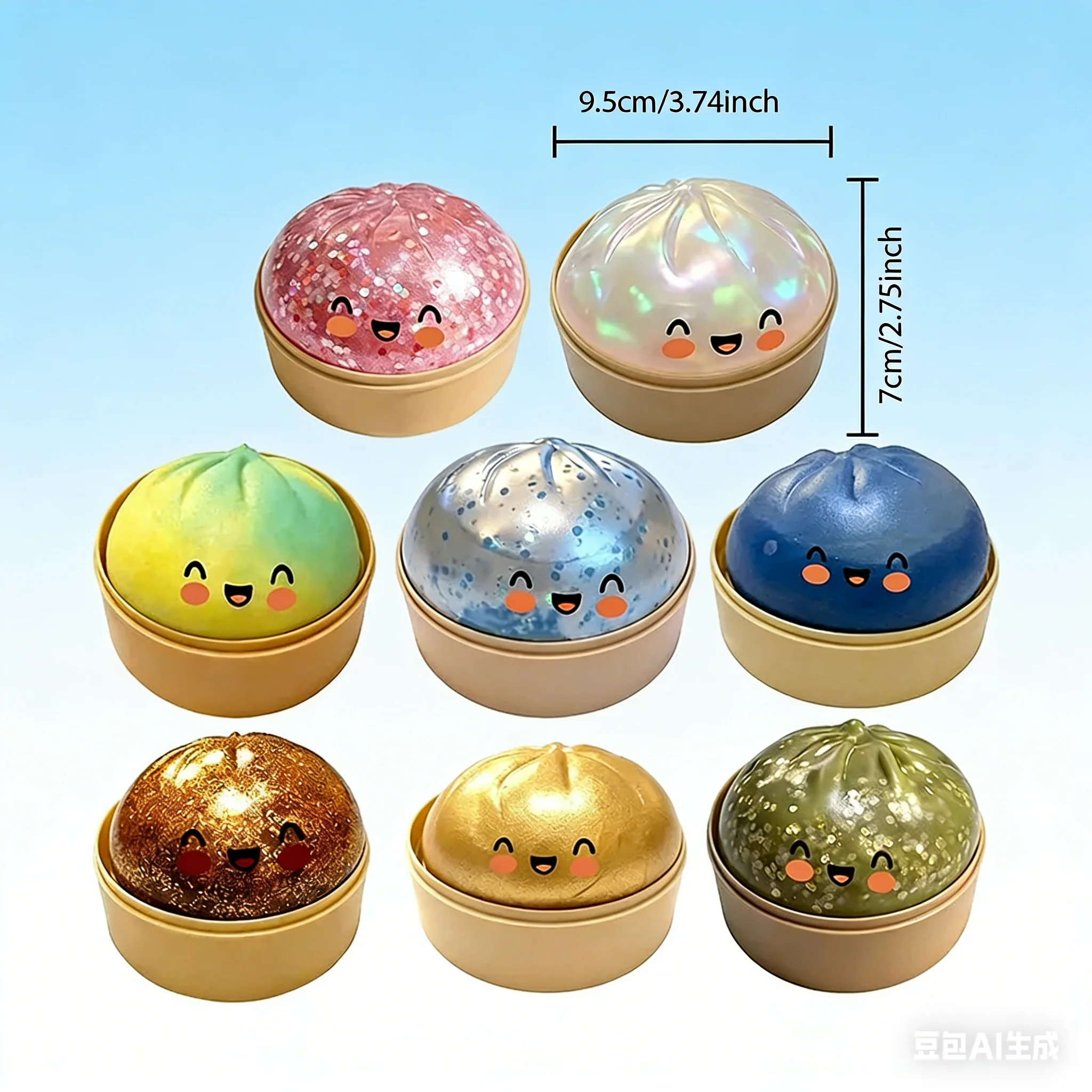 Simulation Dumpling Slow Rebound Squeeze Toy, Soft Squishy Stress Relief Ball Cute Food Model Gift for Kids Birthday Party