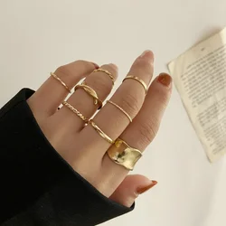 2021 Spring New Metal Ring Set Simple Ring Set 8 Piece Set Banquet Jewelry Accessories