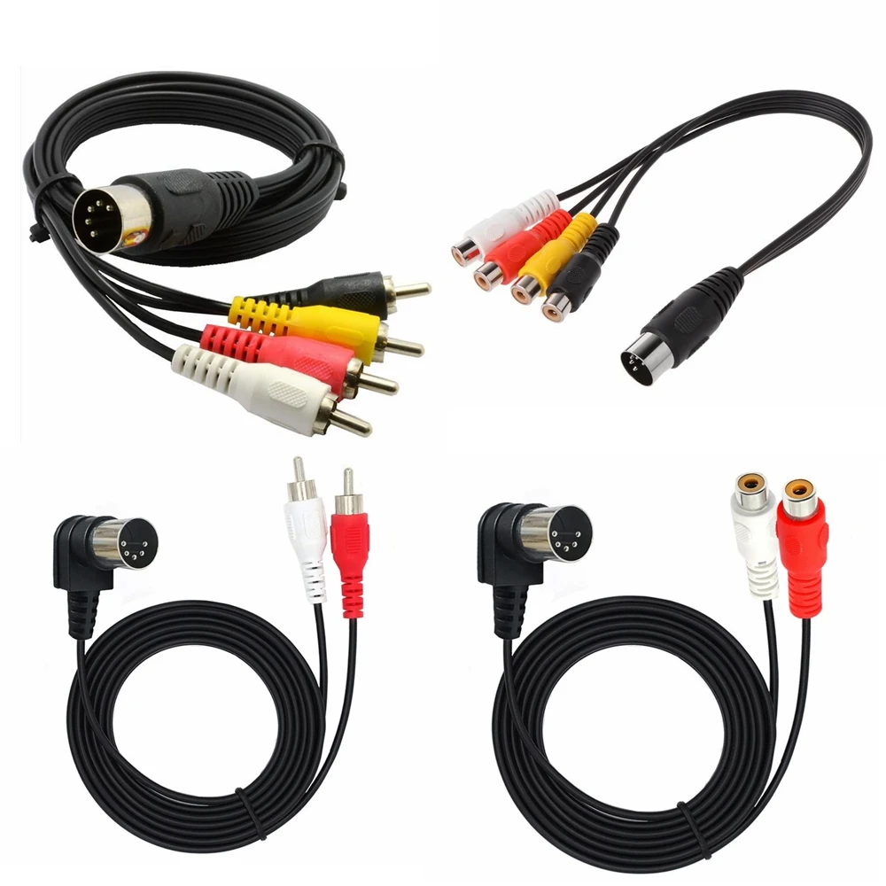 5Pin DIN Male MIDI Cable To 4 RCA Male Female Plug Audio Cable For Naim Quad Stereo Systems 5 Pin DIN Male Plug Newest 0.5m 1.5m