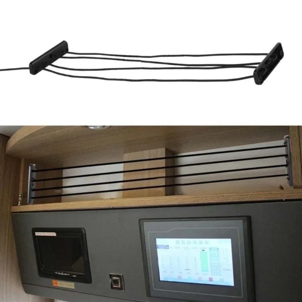 

5M Elastic Rope 2Pcs Fence Braket 220cm For RV Cabinet 020090543 0307043 Organizer Cargo Luggage Elastic Mesh Racks Fence